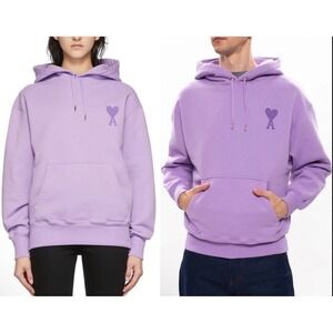 NWT AMI Alexandre Mattiussi Paris Purple Ami De Coer Hoodie Sweatshirt Unisex L